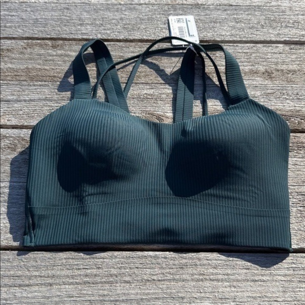 Lululemon Like a Cloud Ribbed Longline Bra D/DD Cup Indochine Blue size 6 NWT